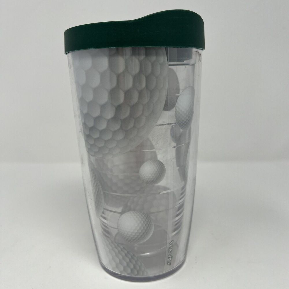 Golf Balls Tervis Tumbler Travel Cup W/Lid 16oz Hot Or Cold Liquids  Made In USA